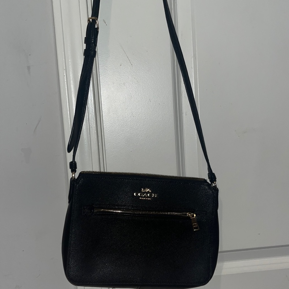 Black coach leather bag